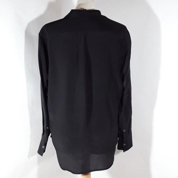 Banana Republic elegant button up black silk shirt - Picture 4 of 6